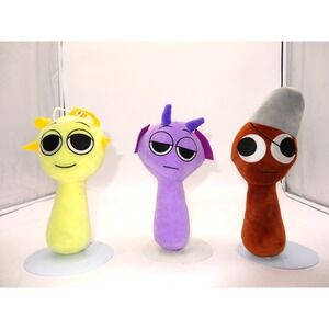 Spunki Plushies 9" Soft & Fun Stuffed Animal Toys Cute Sprunki Plush Yellow Purp